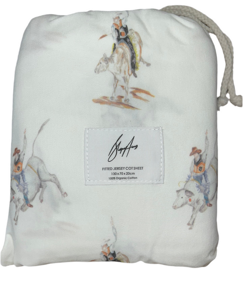 Bullrider Fitted Jersey Cot Sheet